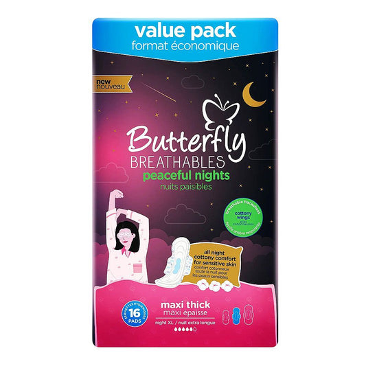 Butterfly Breathables Maxi Thick Cottony Sanitary Pads - Extra Long (16 Pcs)