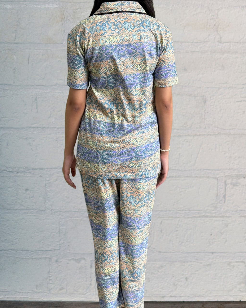 Co-Ord PJ Set - Stripped Pattern Button-down Shirt with Collar, Loungewear for Women in Pakistan
