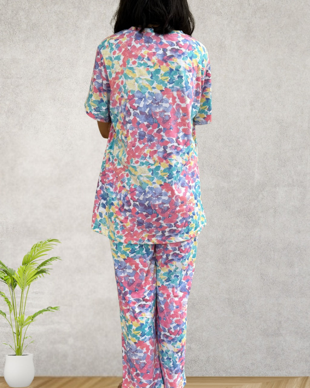 Women’s Cotton Loungewear Set Pakistan – Vibrant Tie‑Dye T‑Shirt + Pajama for Summer Comfort